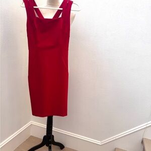 Nicole Miller Red Sleeveless Midi Sheath Dress